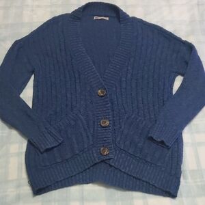 SO NAVY BLUE CARDIGAN SWEATER